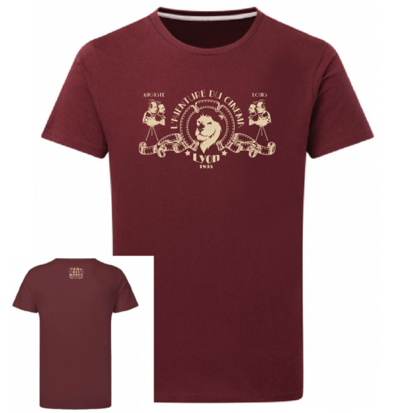 Tshirt cinema lumiere couleur bordeaux, dos