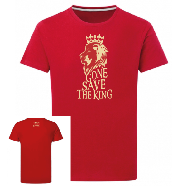 Tshirt Gone save the king couleur rouge, face