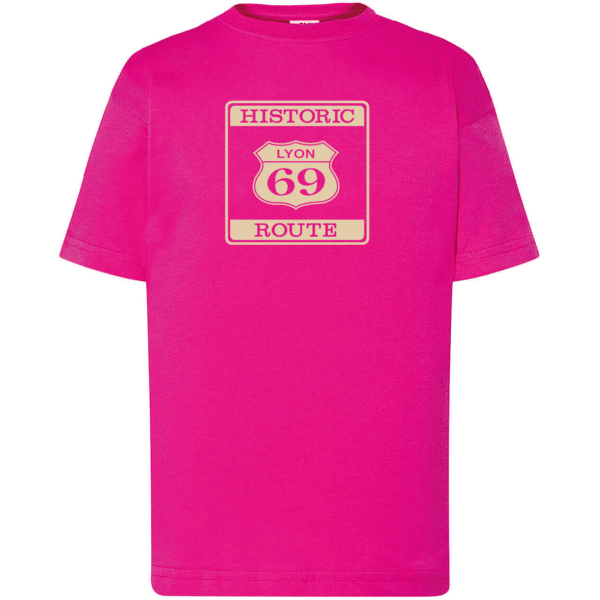 Tshirt enfant "Historic route 69" couleur fushia