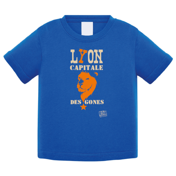 Tshirt bébé "Lion capitale des Gones" couleur bleu roi
