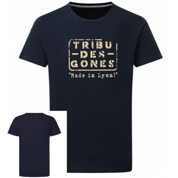 Tshirt logo tribu des gones couleur bleu marine, face