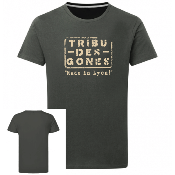 Tshirt logo tribu des gones couleur gris plomb, face