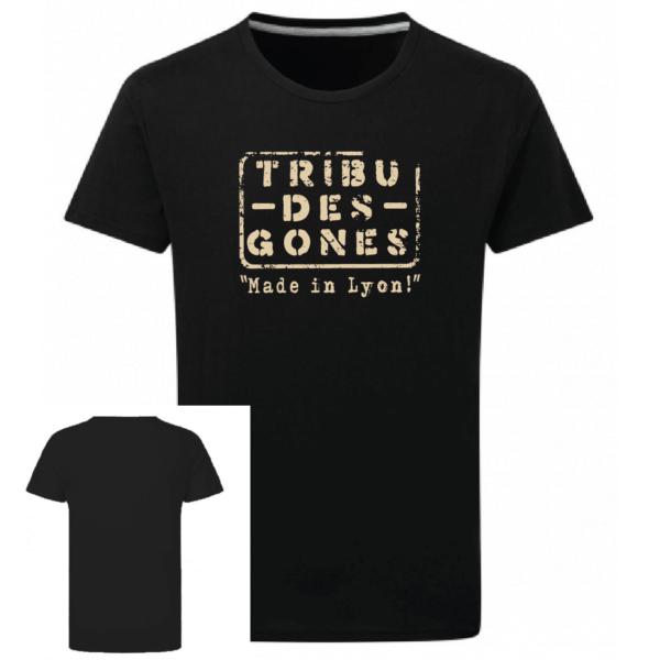 Tshirt logo tribu des gones couleur noir, face