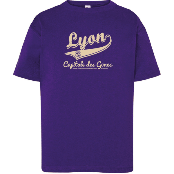 Tshirt enfant "lyon capitale des gones vintage" couleur violet