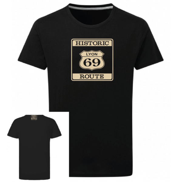 Tshirt Historic route 69 couleur noir, face