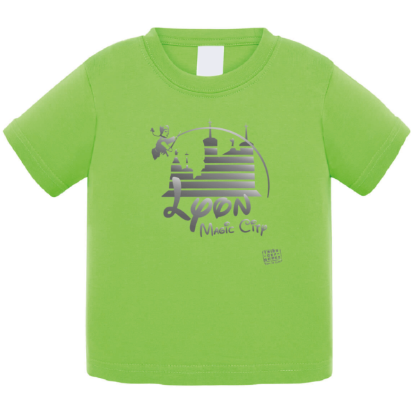 Tshirt bébé "lyon magic city" couleur vert