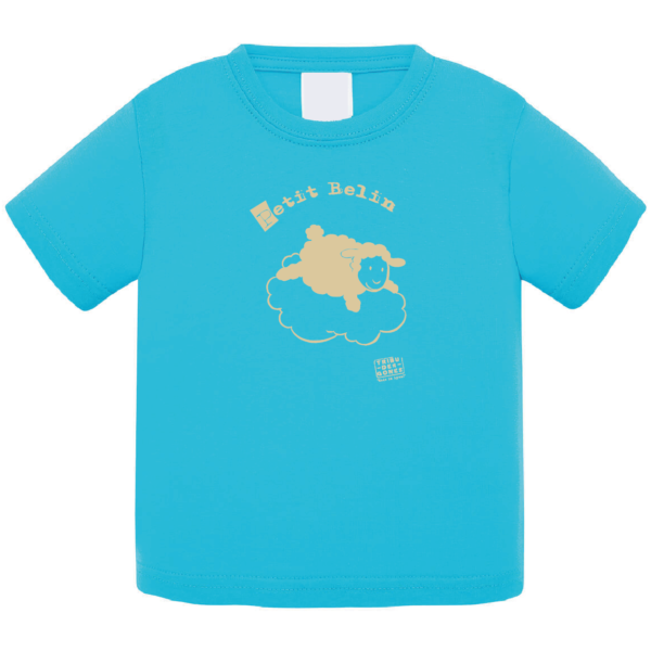 Tshirt logo petit belin couleur bleu turquoise