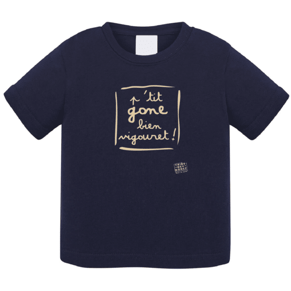 Tshirt bébé "petit gone bien vigouret" couleur bleu marine