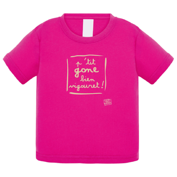 Tshirt bébé "petit gone bien vigouret" couleur fushia