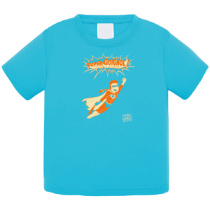 Tshirt bébé "super guignol" couleur bleu turquoise