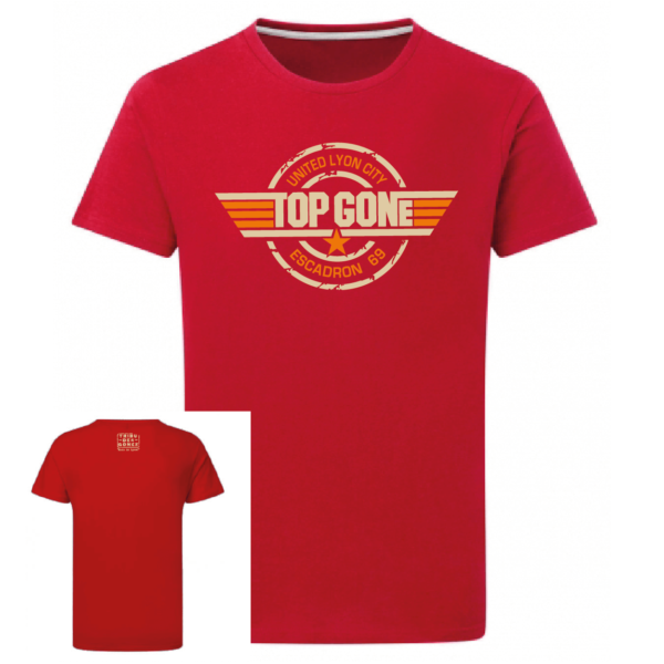 Tshirt logo top gone couleur rouge, face