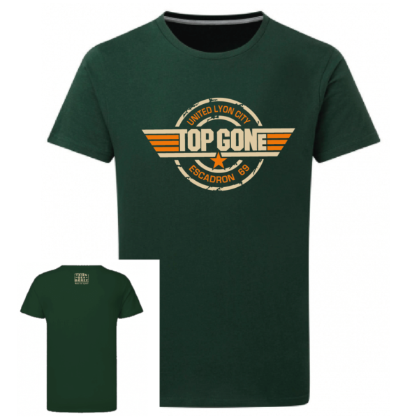 Tshirt logo top gone couleur vert, face