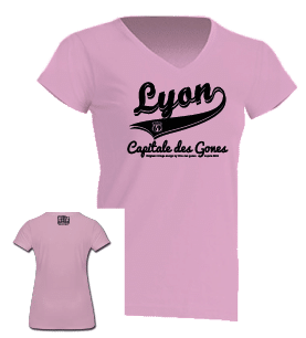Tshirt Femme "lyon capitale des gones vintage" couleur rose pale