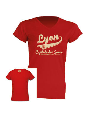 Tshirt Femme "lyon capitale des gones vintage" couleur rouge