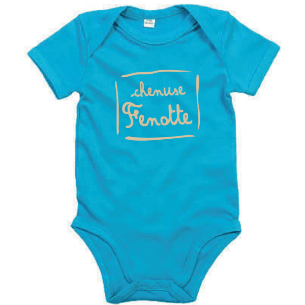 Body bébé "Chenuse Fenotte" couleur bleu turquoise