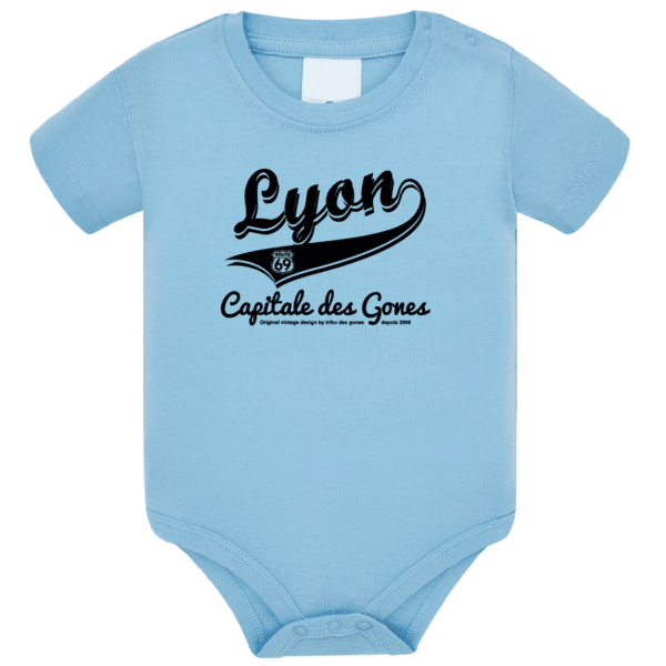 Body bébé "Lyon capitale des Gones" couleur bleu ciel