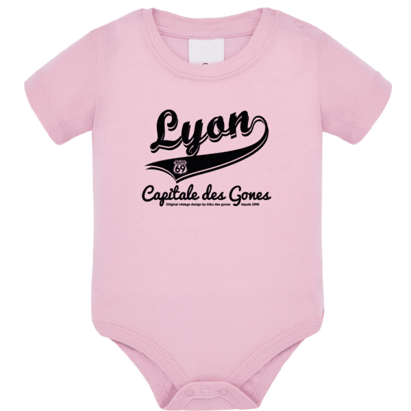 Body bébé "Lyon capitale des Gones" couleur rose pale
