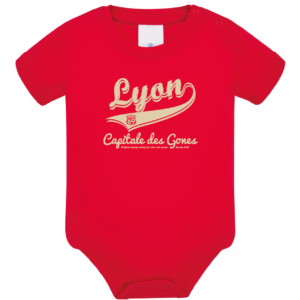 Body bébé "Lyon capitale des Gones" couleur rouge