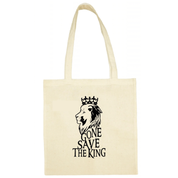 Tote bag "gone save the king" couleur blanc
