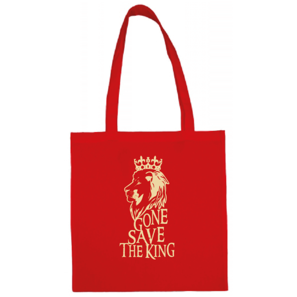 Tote bag "gone save the king" couleur rouge