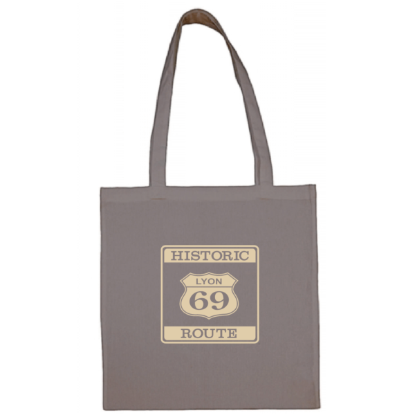Tote bag "historic route 69" couleur gris