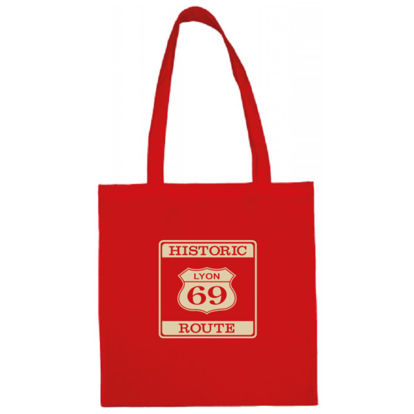 Tote bag "historic route 69" couleur rouge