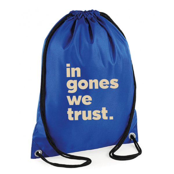 Sac sport "in gones we trust" couleur bleu
