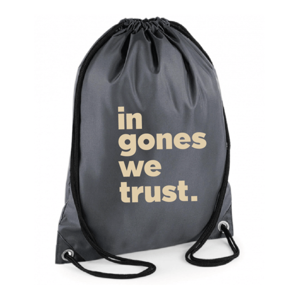 Sac sport "in gones we trust" couleur gris