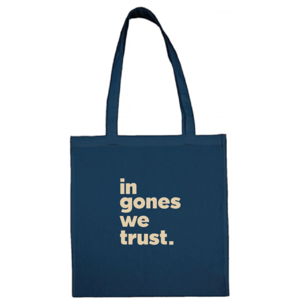 Tote bag "in gones we trust" couleur bleu