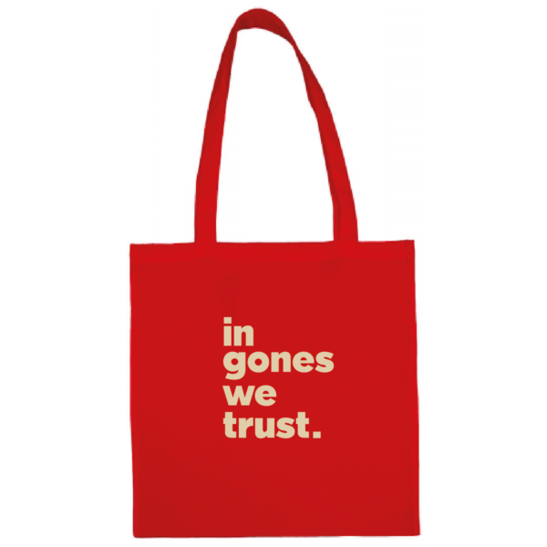 Tote bag "in gones we trust" couleur rouge
