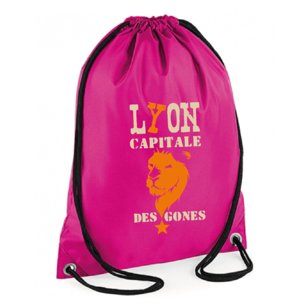 Sac sport "Lyon capitale des gones" couleur fushia