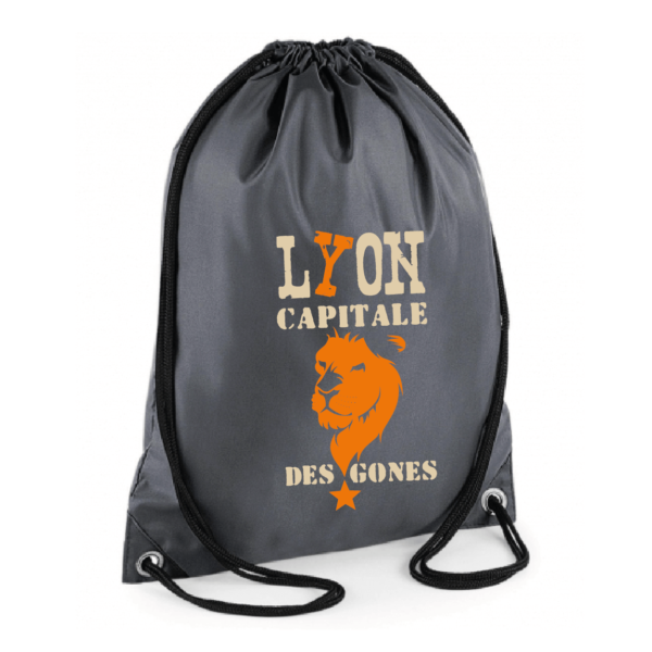 Sac sport "Lyon capitale des gones" couleur gris