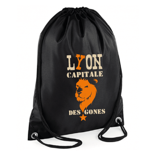Sac sport "Lyon capitale des gones" couleur noir