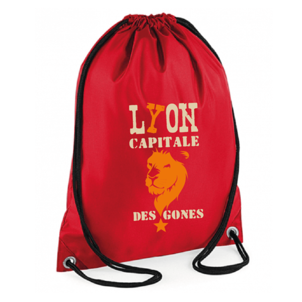 Sac sport "Lyon capitale des gones" couleur rouge