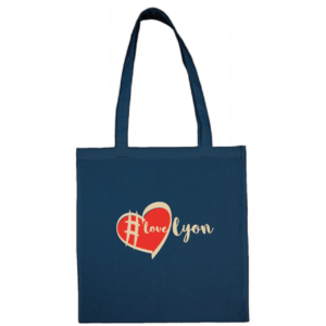 Tote bag "love lyon" couleur bleu