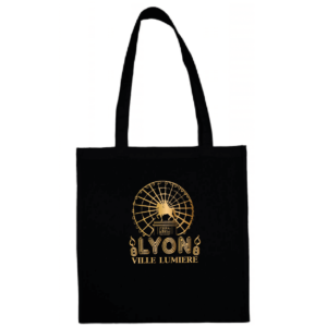 Tote bag "Lyon ville lumière" couleur noir