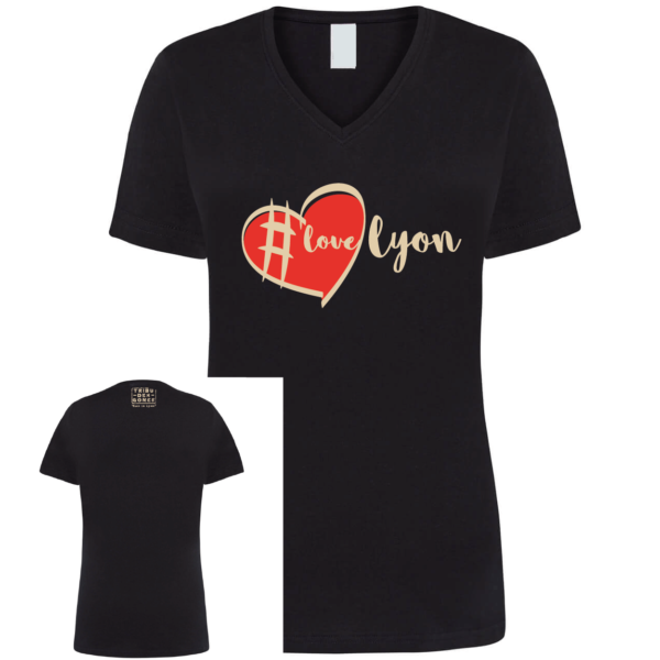 Tshirt femme #love lyon couleur noir