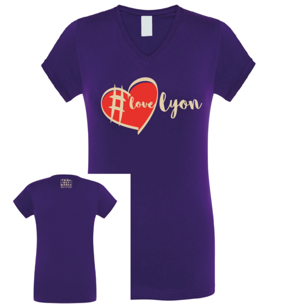 Tshirt femme #love lyon couleur violet