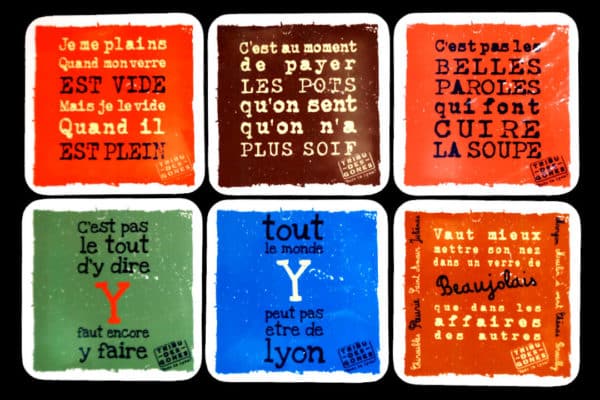 Set de 6 dessous de verre, illustrés par la Tribu des Gones