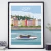 Affiche 18x24 cm Lyon souvenir – Image 2