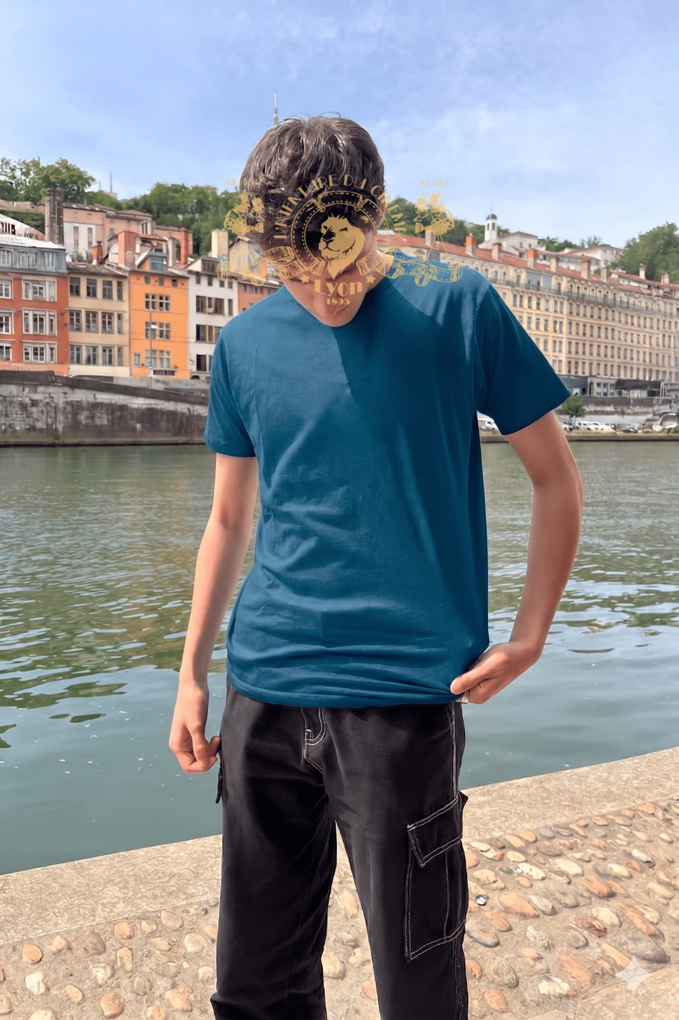 T-Shirt Homme – L Aventure Du Cinéma — Bleu Indigo (face)