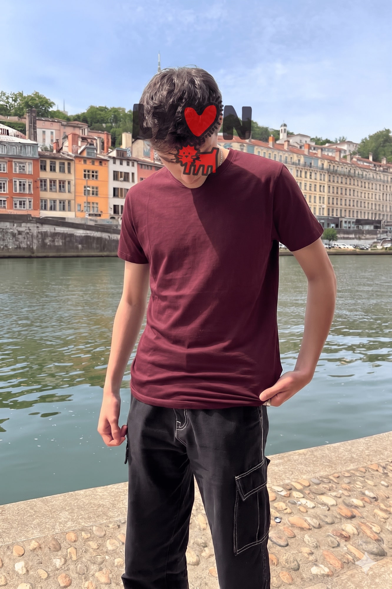 T-Shirt Homme – Lyon Modern Art — Bordeaux (face)