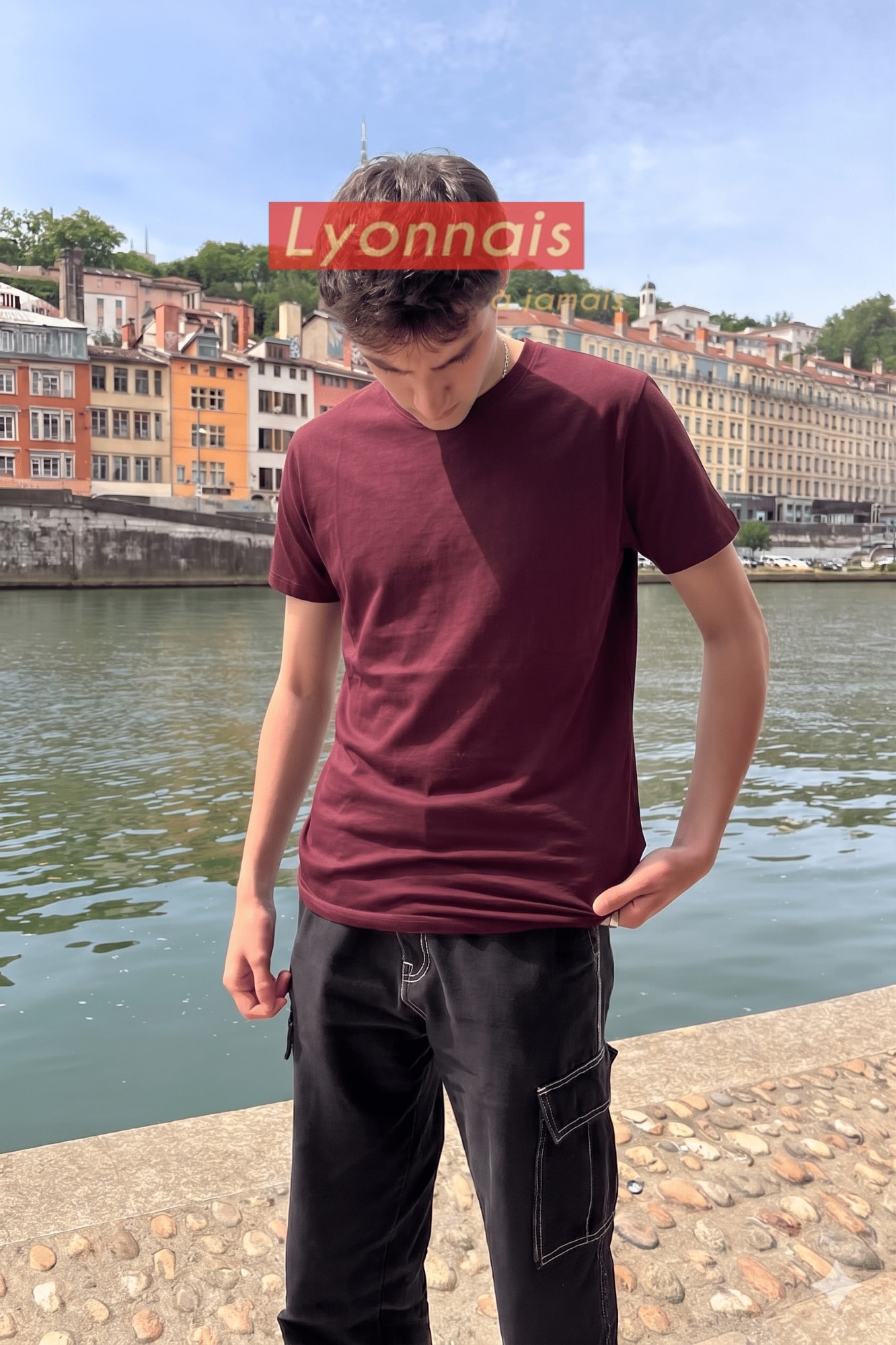 T-Shirt Homme – Lyonnais À Jamais — Bordeaux (face)