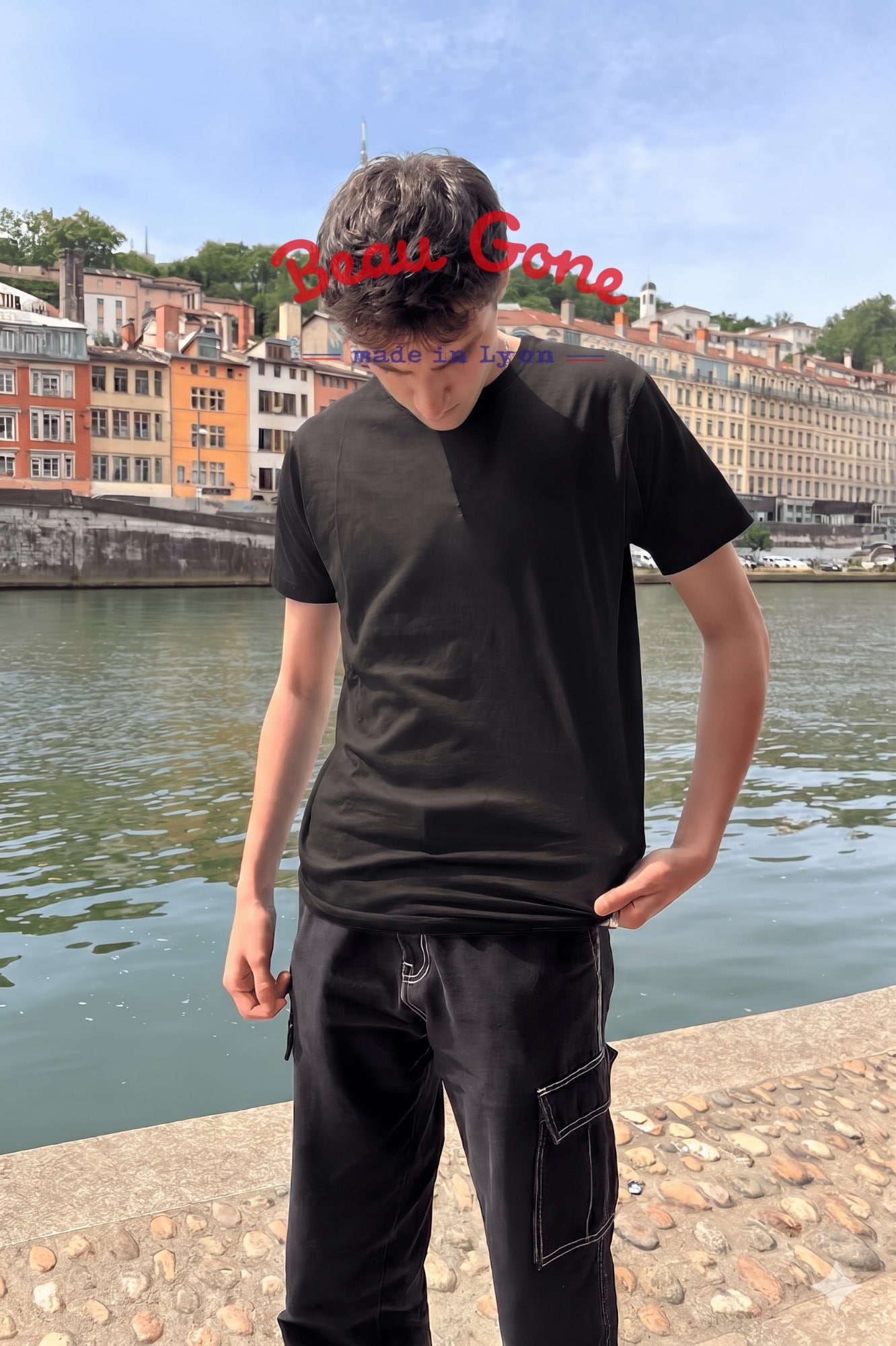 T-Shirt Homme – Beau Gone — Noir (face)