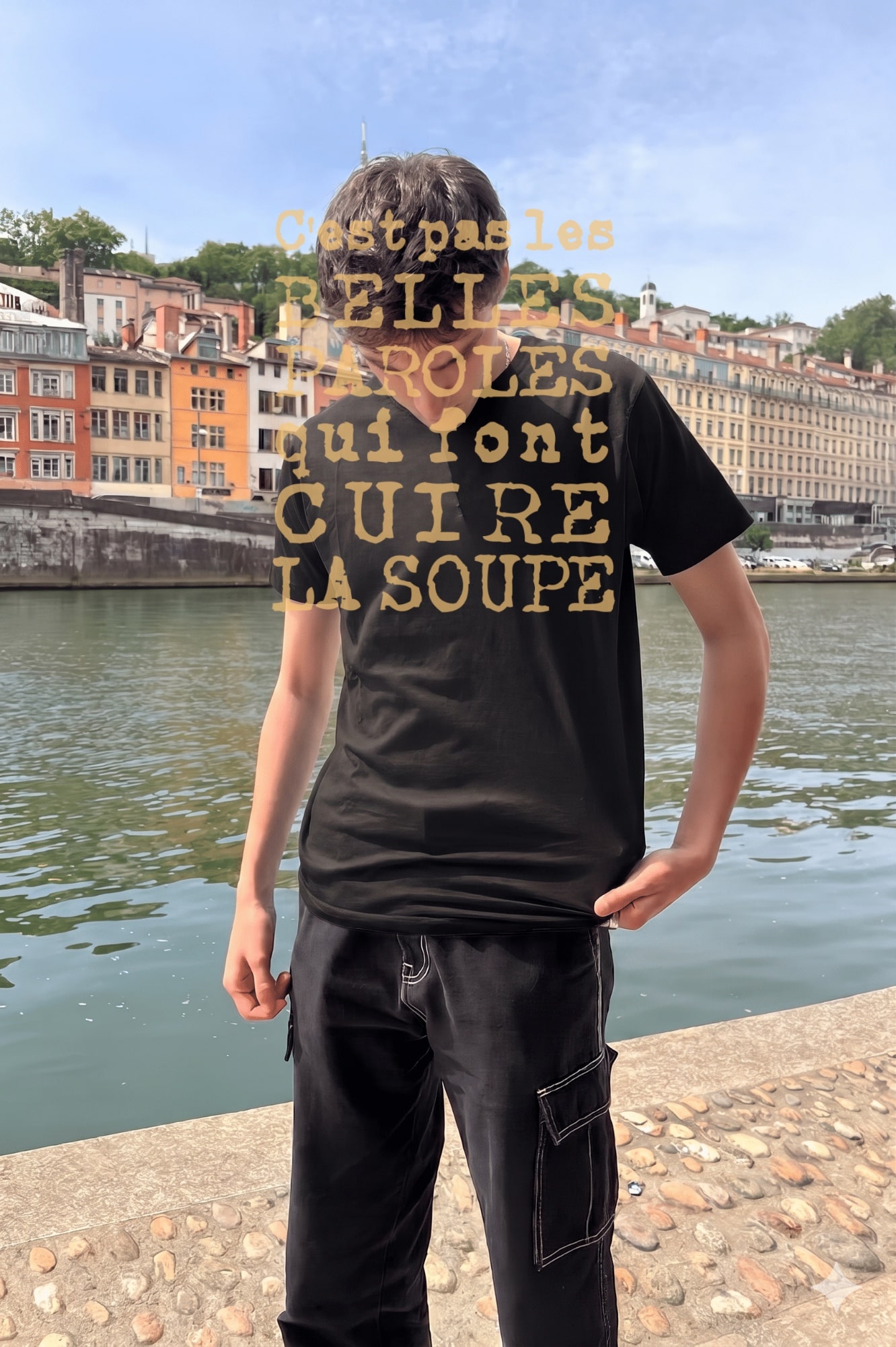 T-Shirt Homme – Belles Paroles Soupes — Noir (face)