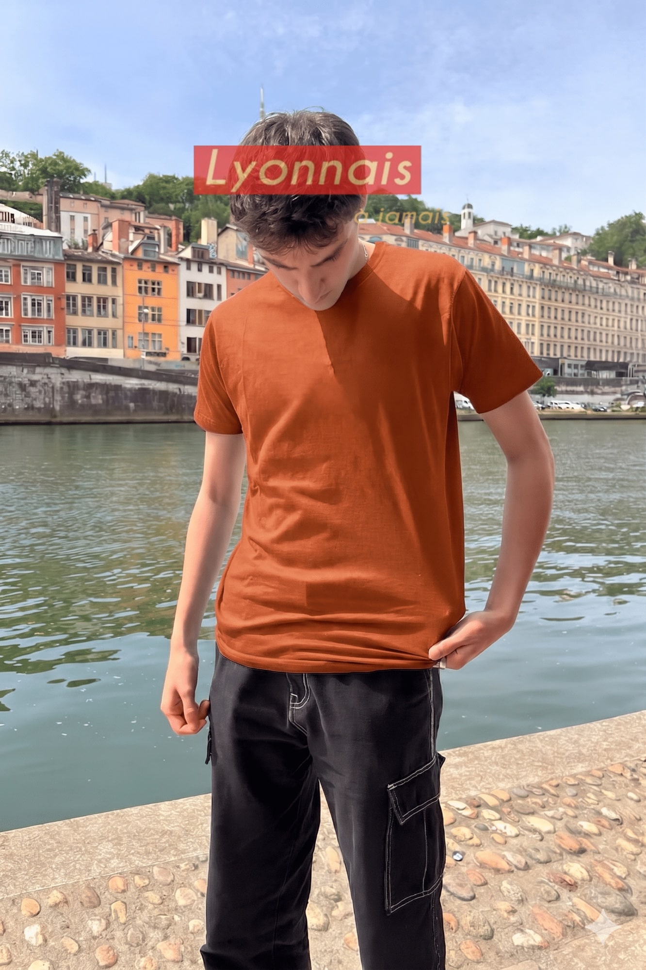T-Shirt Homme – Lyonnais À Jamais — Rouille (face)