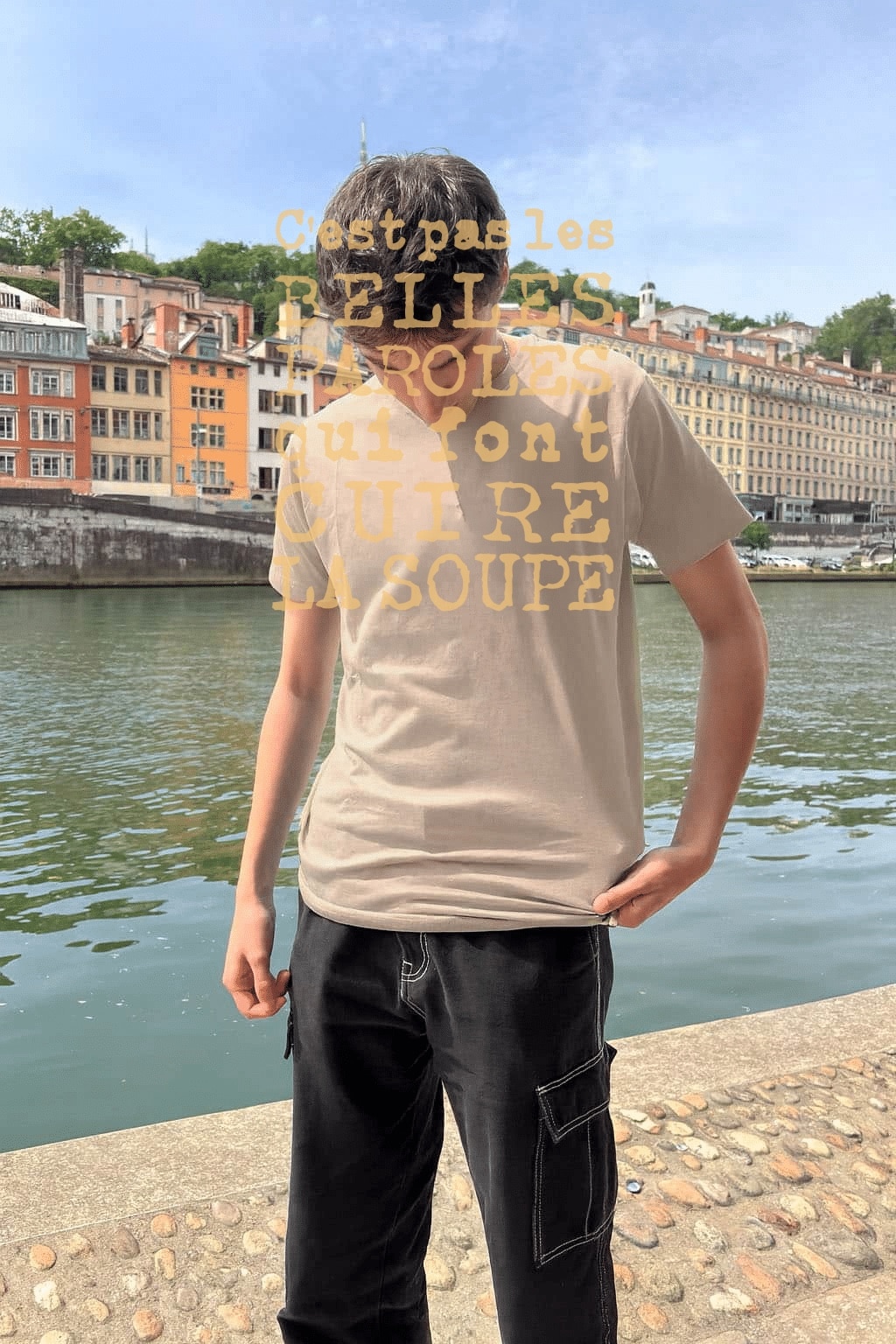T-Shirt Homme – Belles Paroles Soupes — Sable (face)