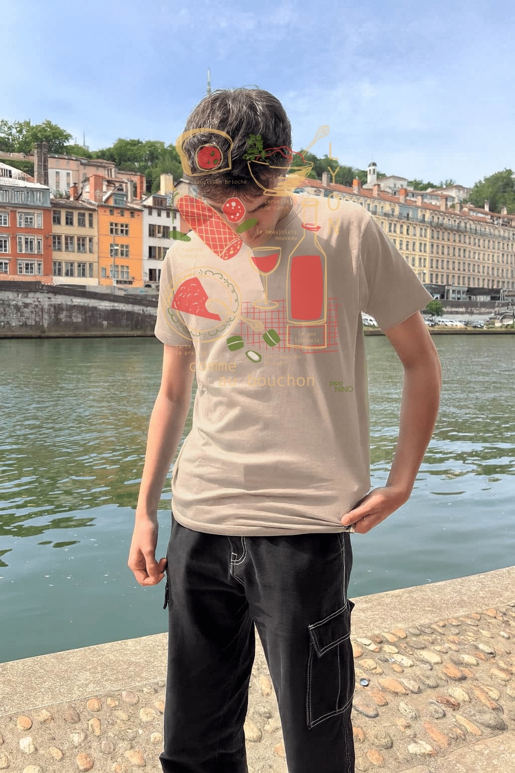 T-Shirt Homme – Comme Au Bouchon — Sable (face)