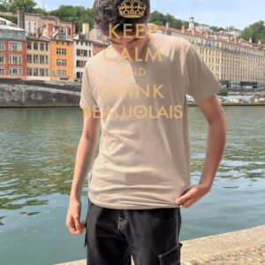 T-Shirt Homme – Keep Calm And Drink Beaujolais — Sable (face)