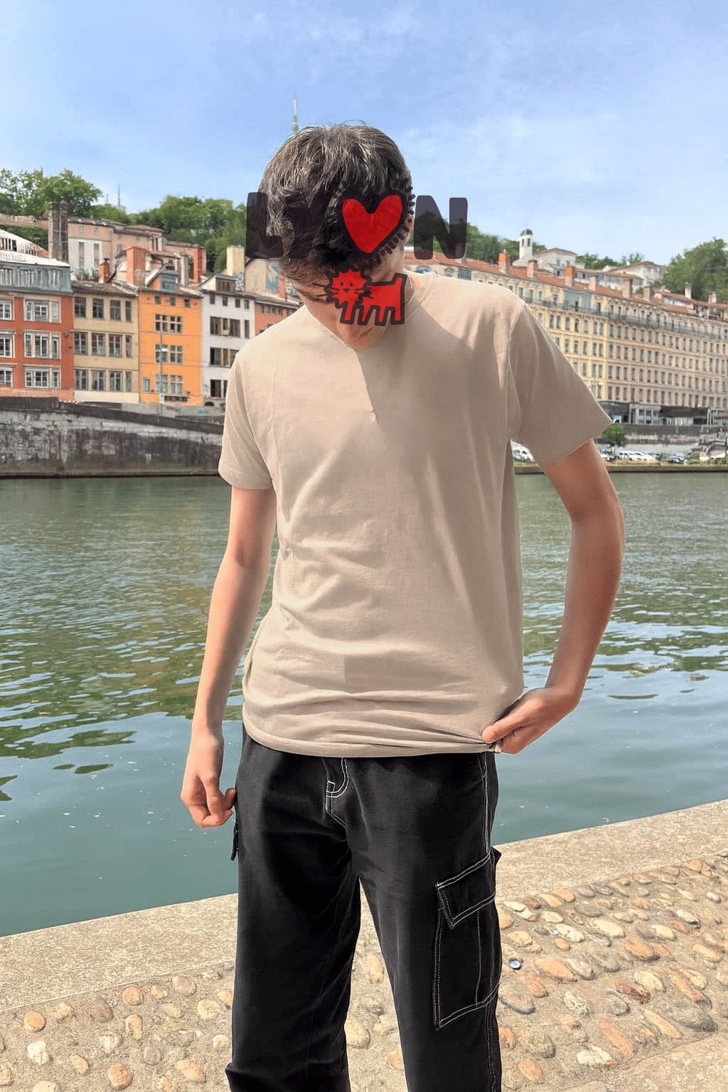 T-Shirt Homme – Lyon Modern Art — Sable (face)